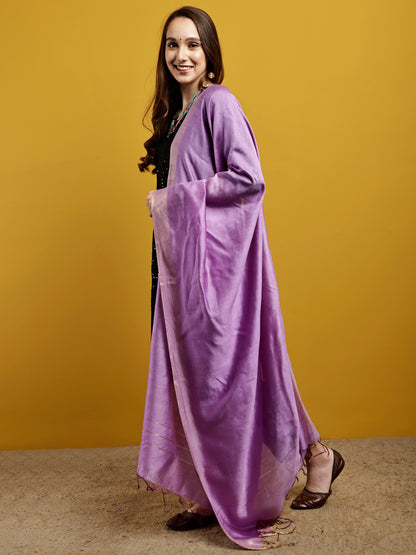 Handloom Modal Satin Dupatta-Sunheri Gul
