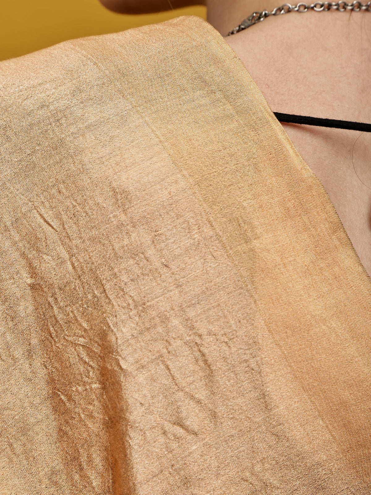 Handloom Modal Satin Dupatta-Sunheri Peach