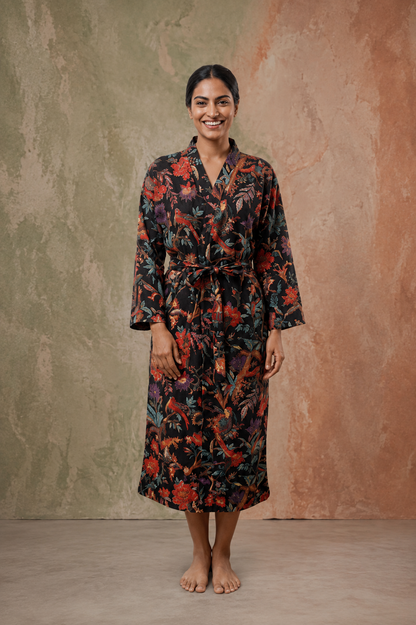 Signature Waffle Bathrobe- Black