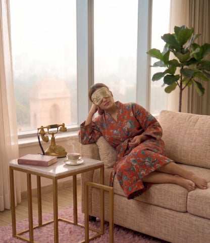 Signature Waffle Bathrobe- Red