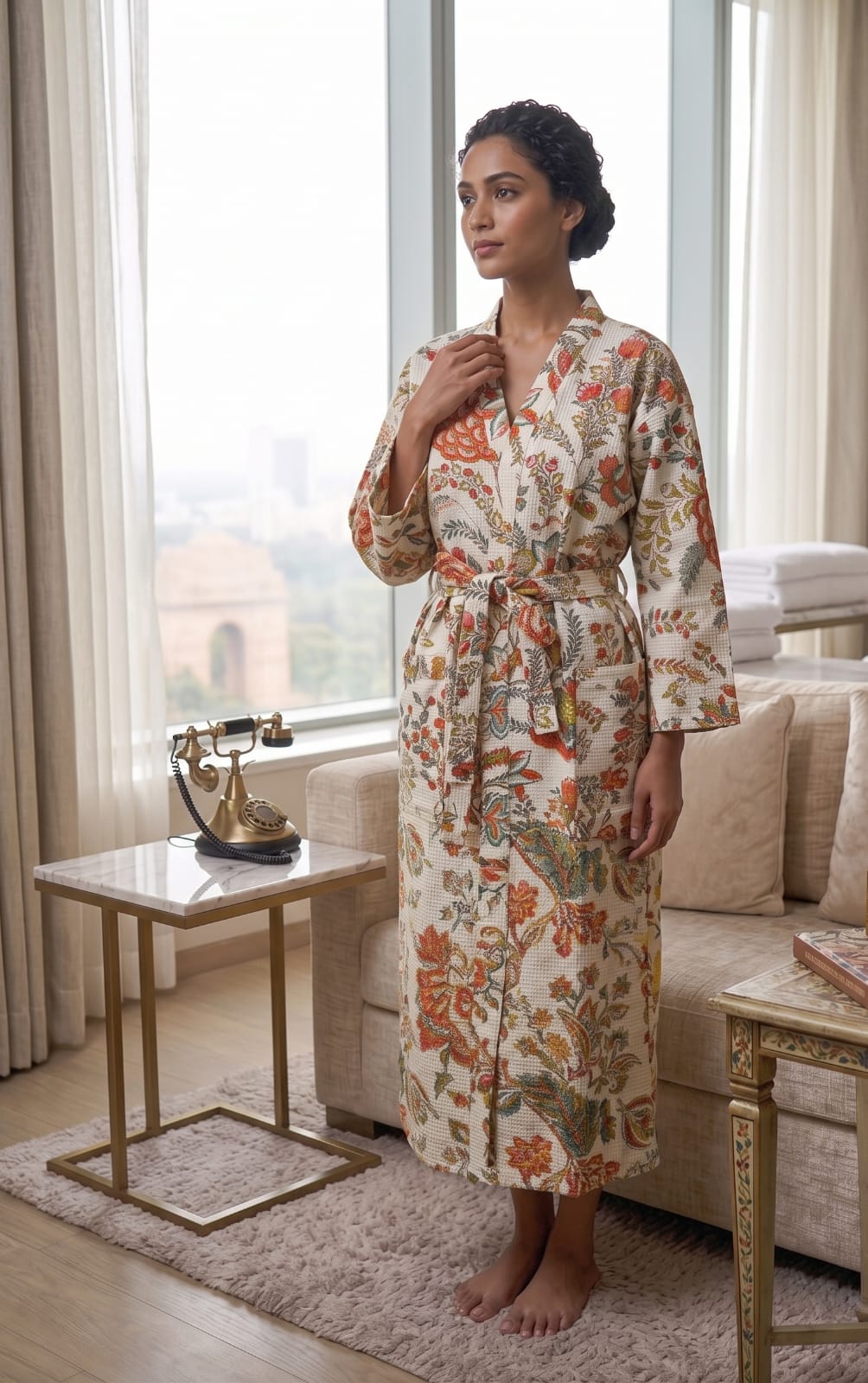 Signature Waffle Bathrobe- White