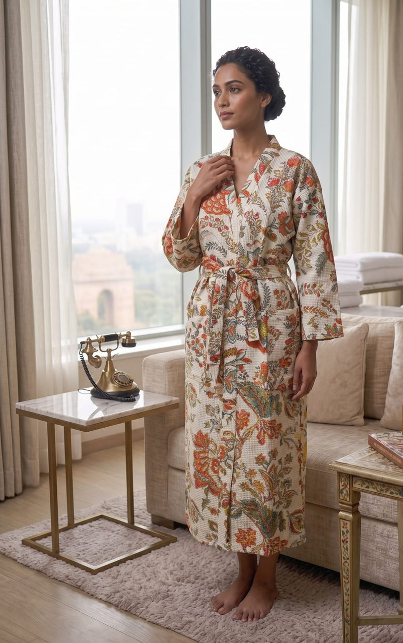 Signature Waffle Bathrobe- White