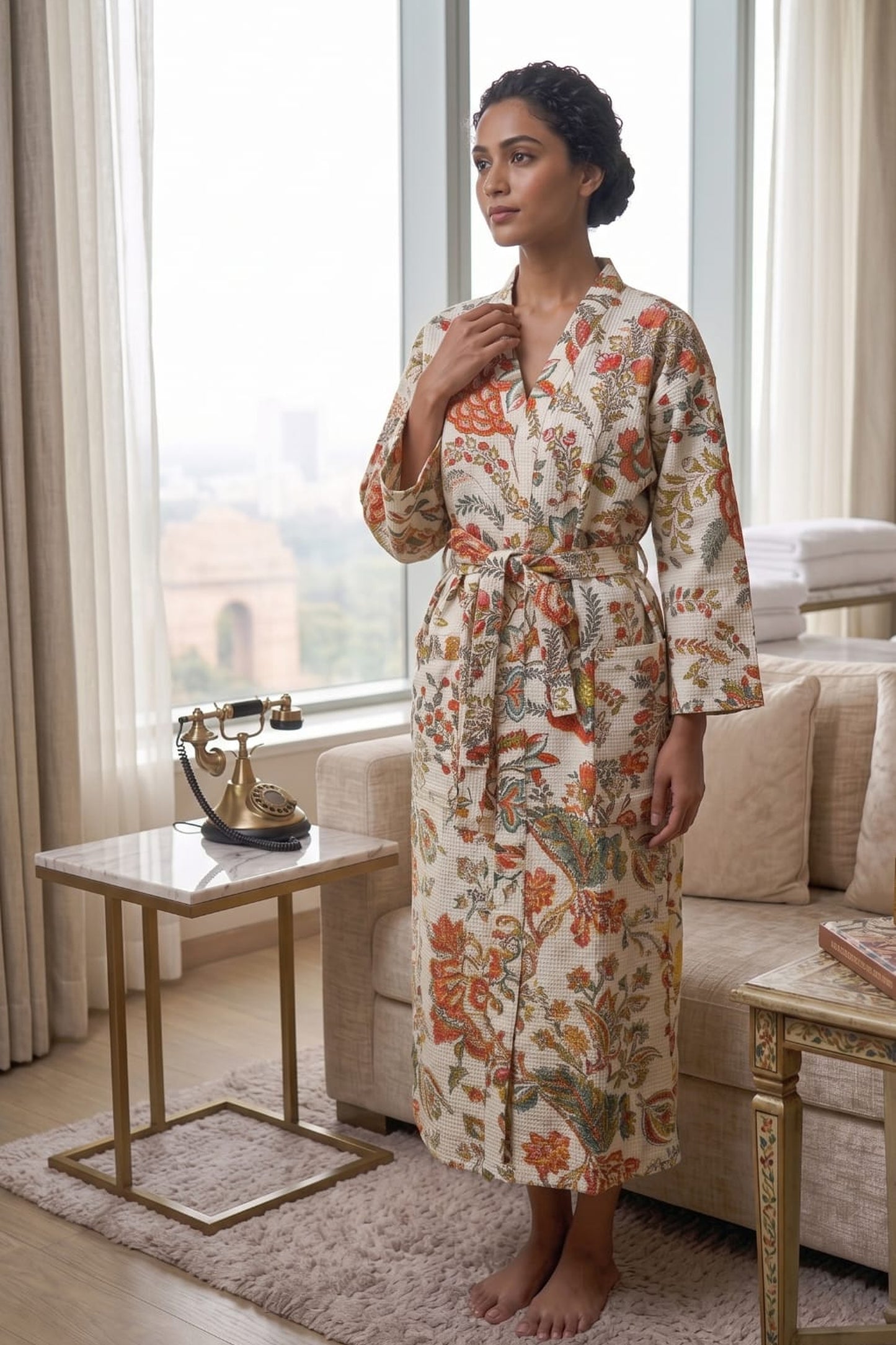 Signature Waffle Bathrobe- White