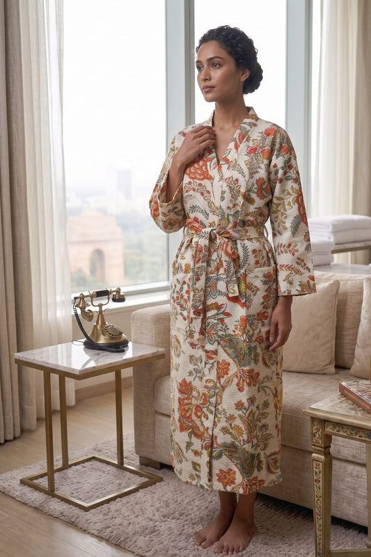 Signature Waffle Bathrobe- White