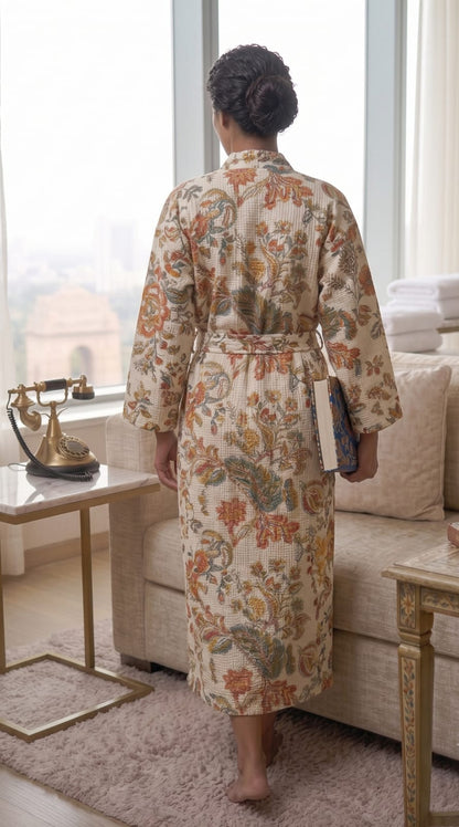 Signature Waffle Bathrobe- White