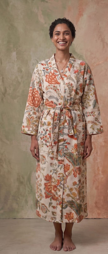 Signature Waffle Bathrobe- White