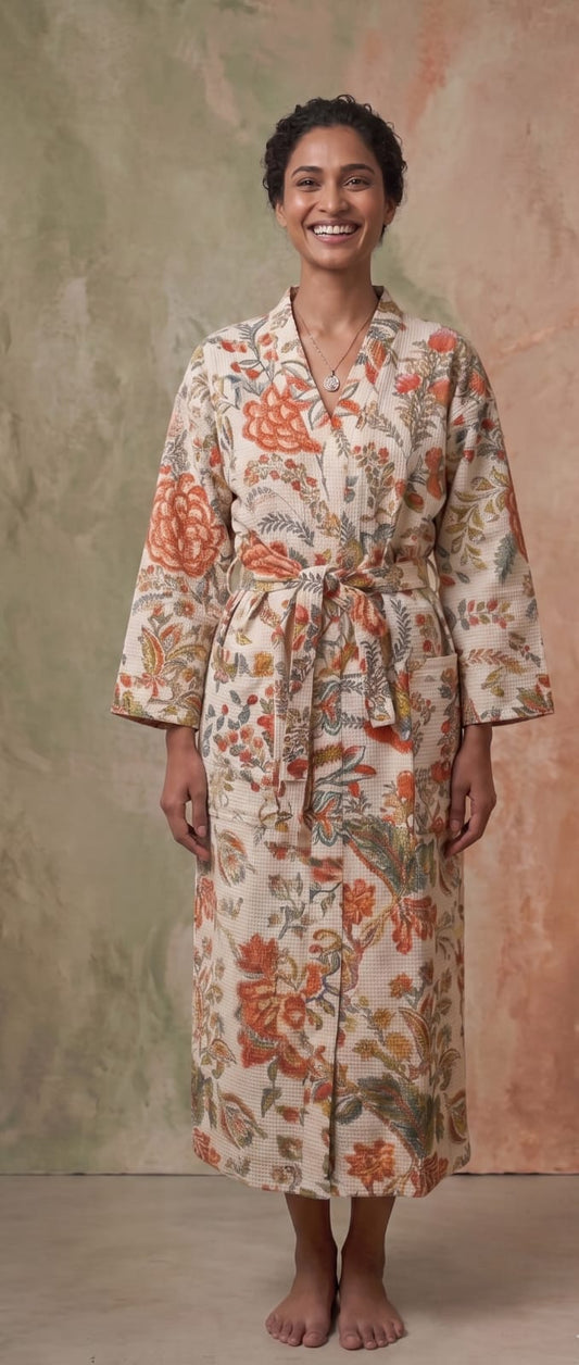 Signature Waffle Bathrobe- White