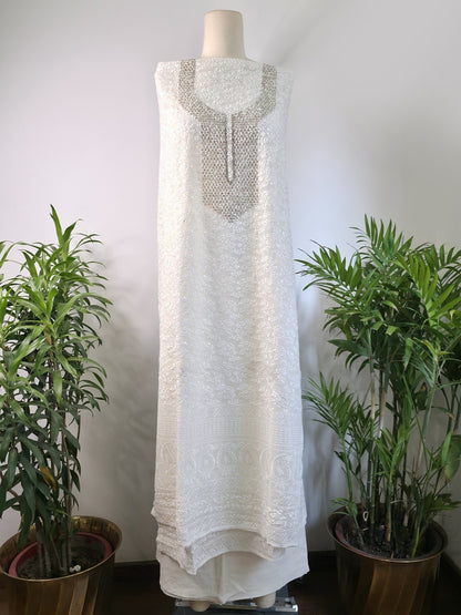 Georgette Embroidered Unstitched Suit- Noor-e-Safed