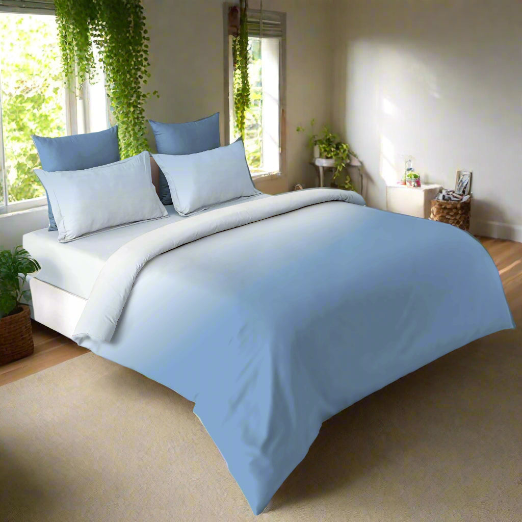 Ombre Cotton Bedsheet - Marine Blue