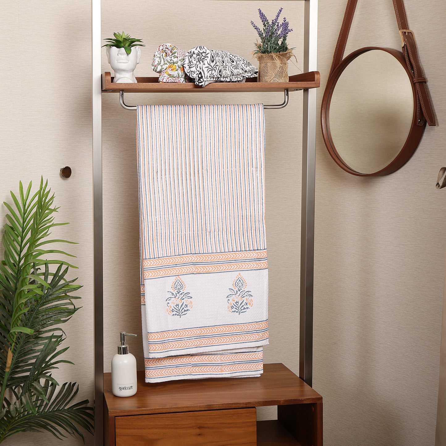 Bath Towel- Orange Stripes