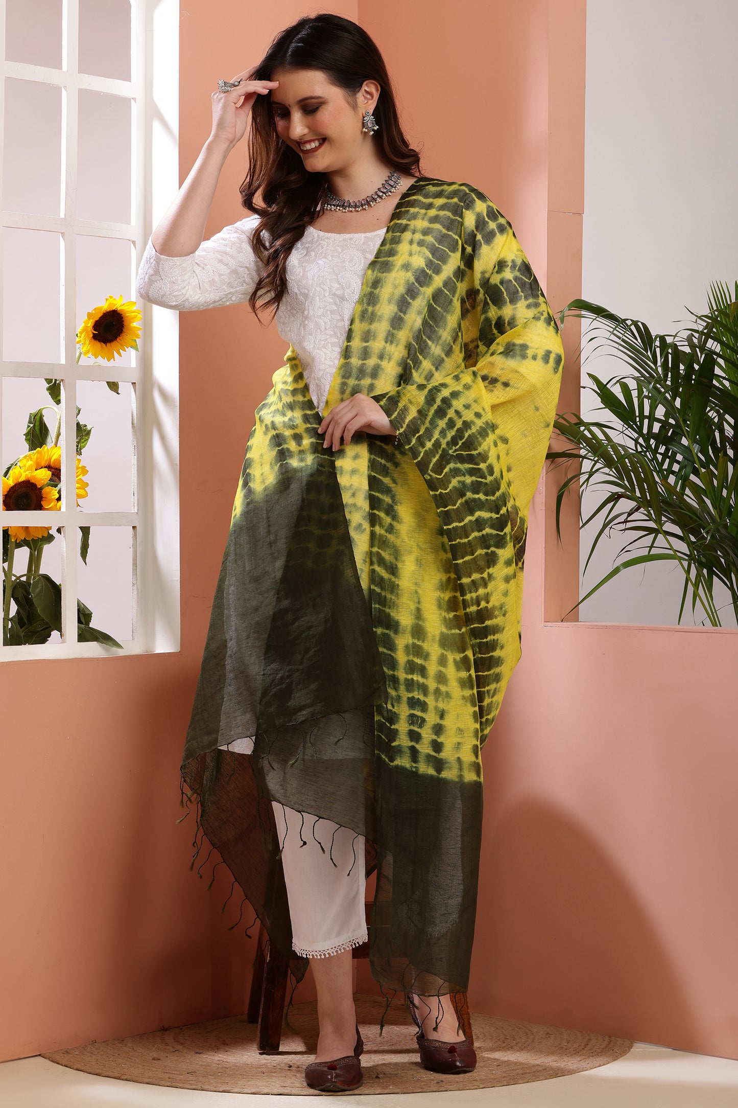 Dupatta- Tie n Dye - Green