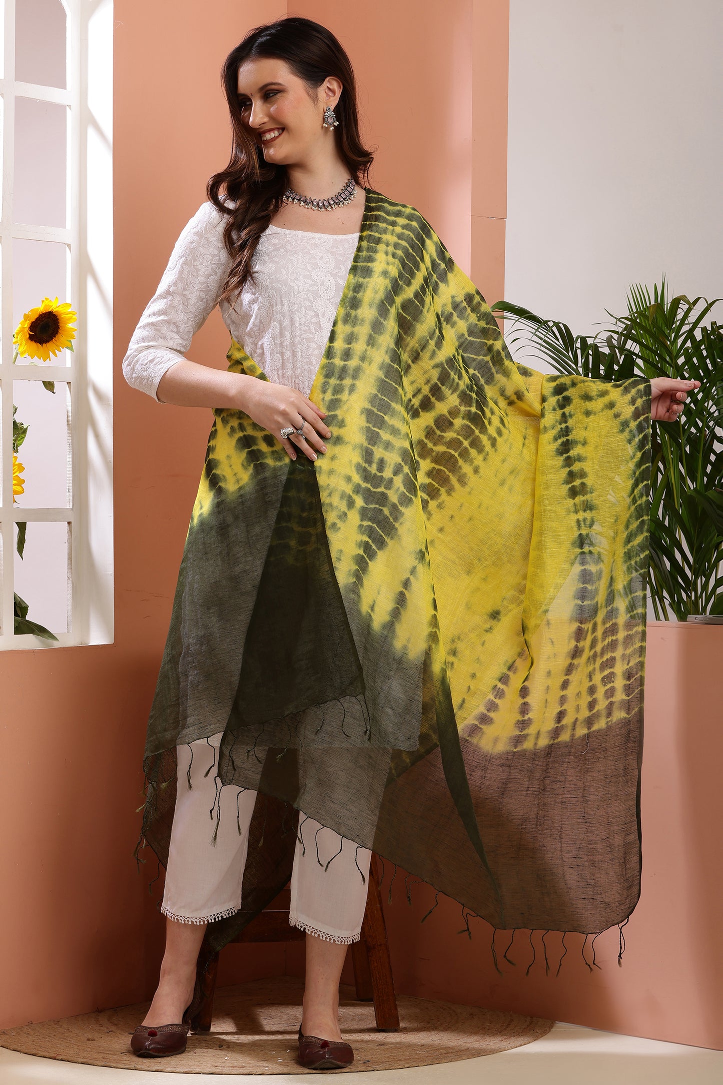 Dupatta- Tie n Dye - Green