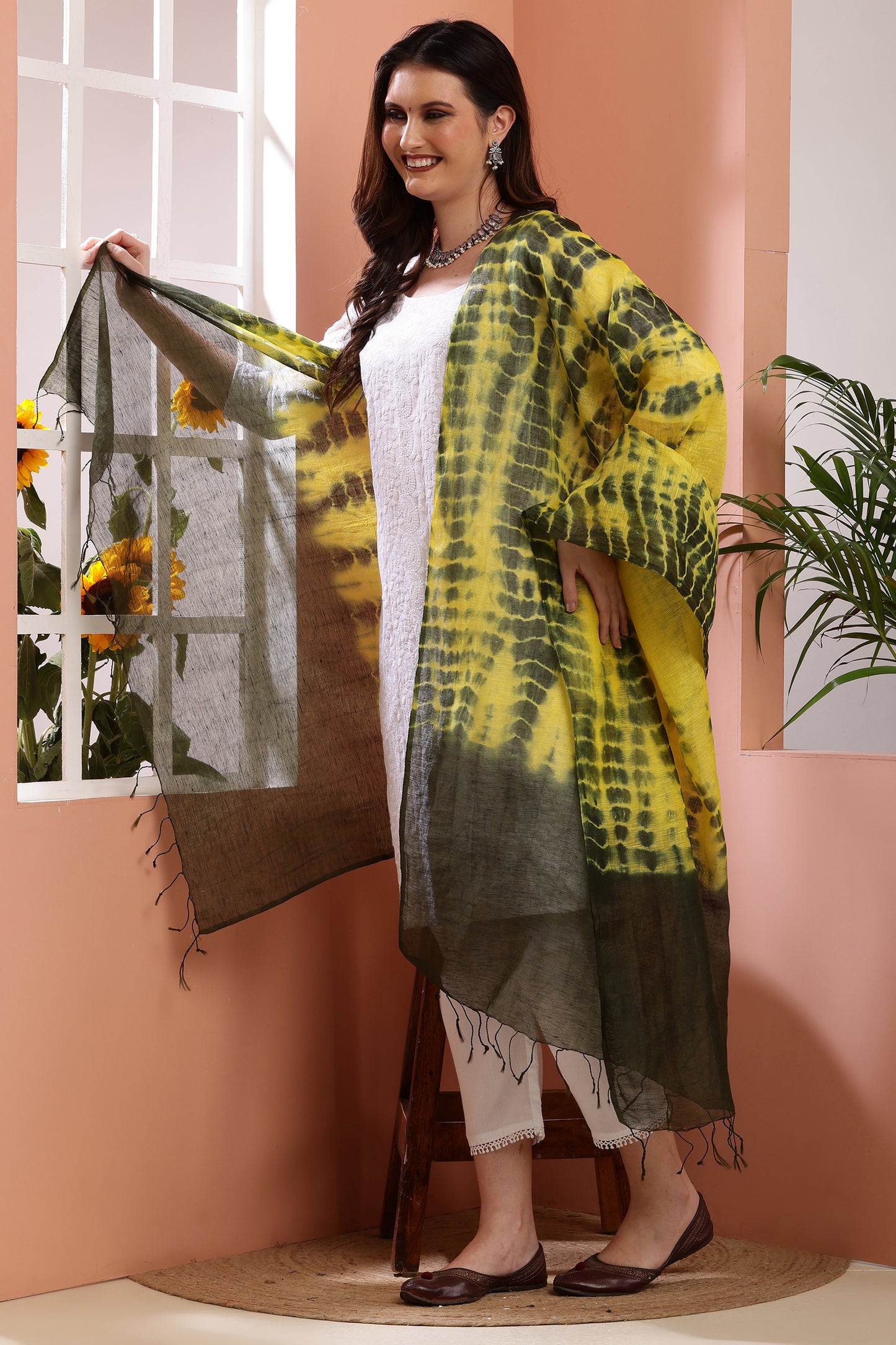 Dupatta- Tie n Dye - Green