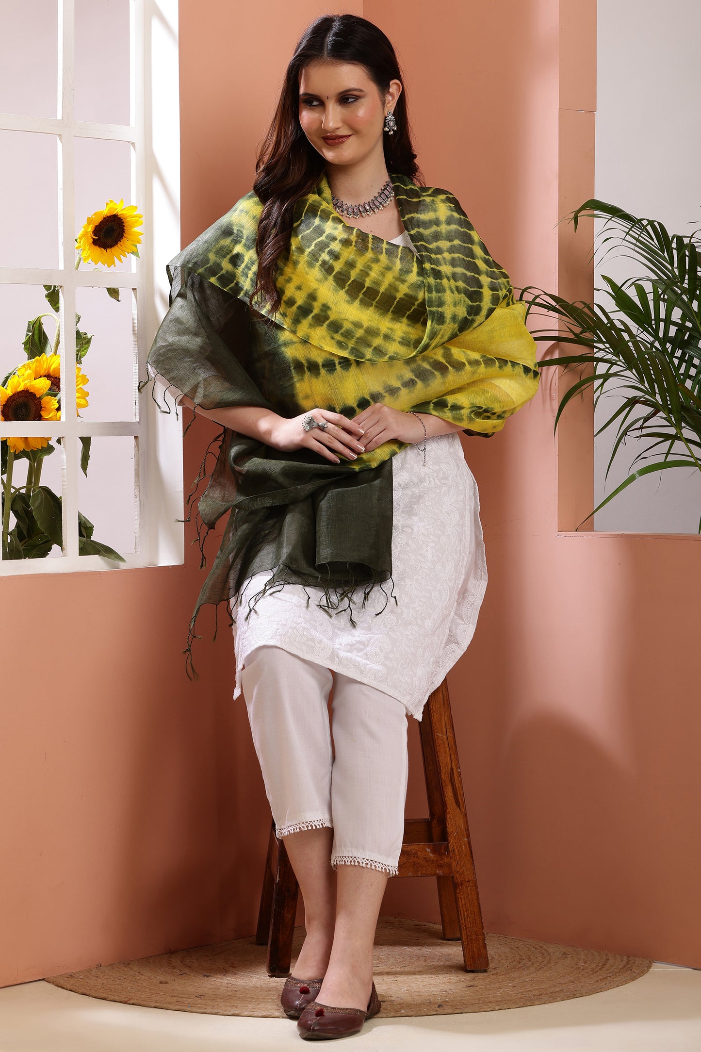 Dupatta- Tie n Dye - Green