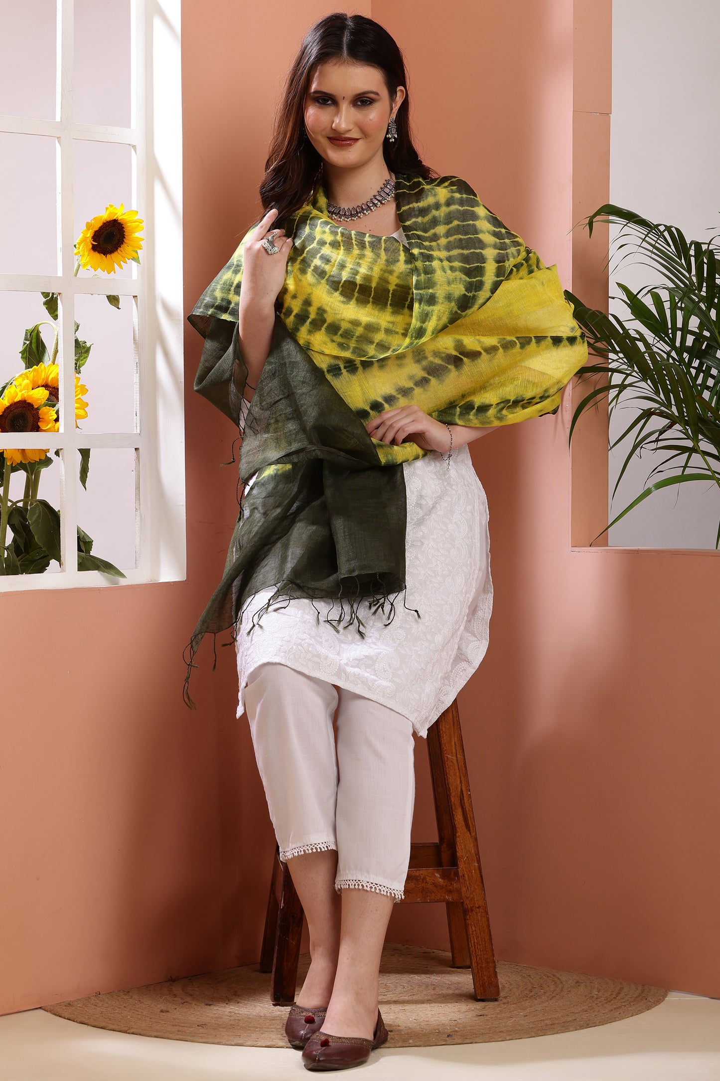 Dupatta- Tie n Dye - Green