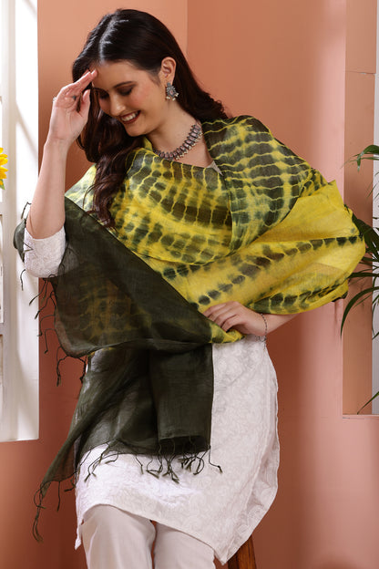 Dupatta- Tie n Dye - Green