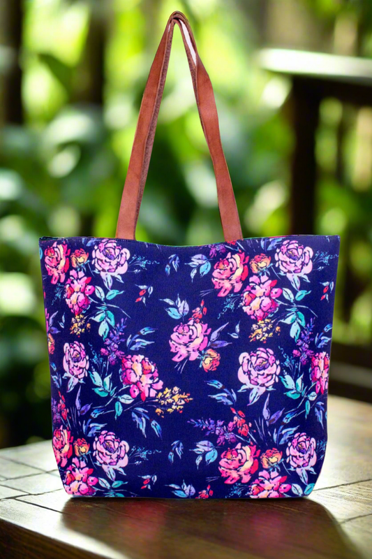 Shopper Bag-Blue Roses