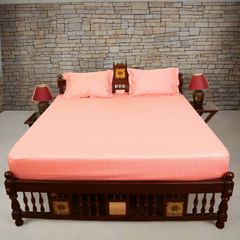 Pure Cotton Bedsheet - Double Bed - Rose Pink