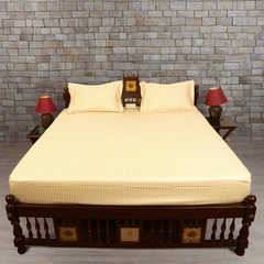 Cotton Bedsheet - Double Bed - Beige