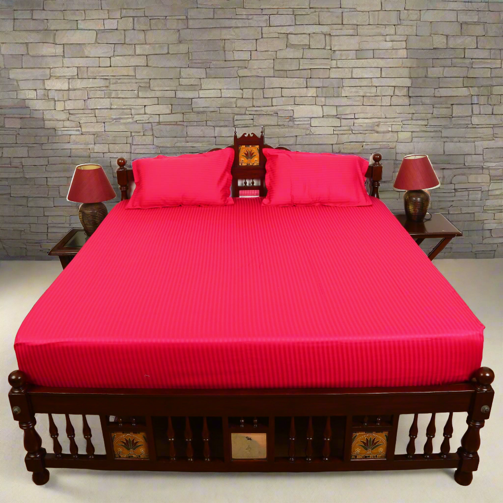 Cotton Bedsheet - Double Bed - Fuchsia Pink