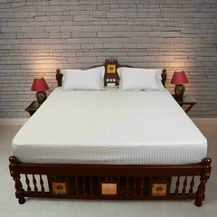 Cotton Bedsheet - Double Bed - Light Grey