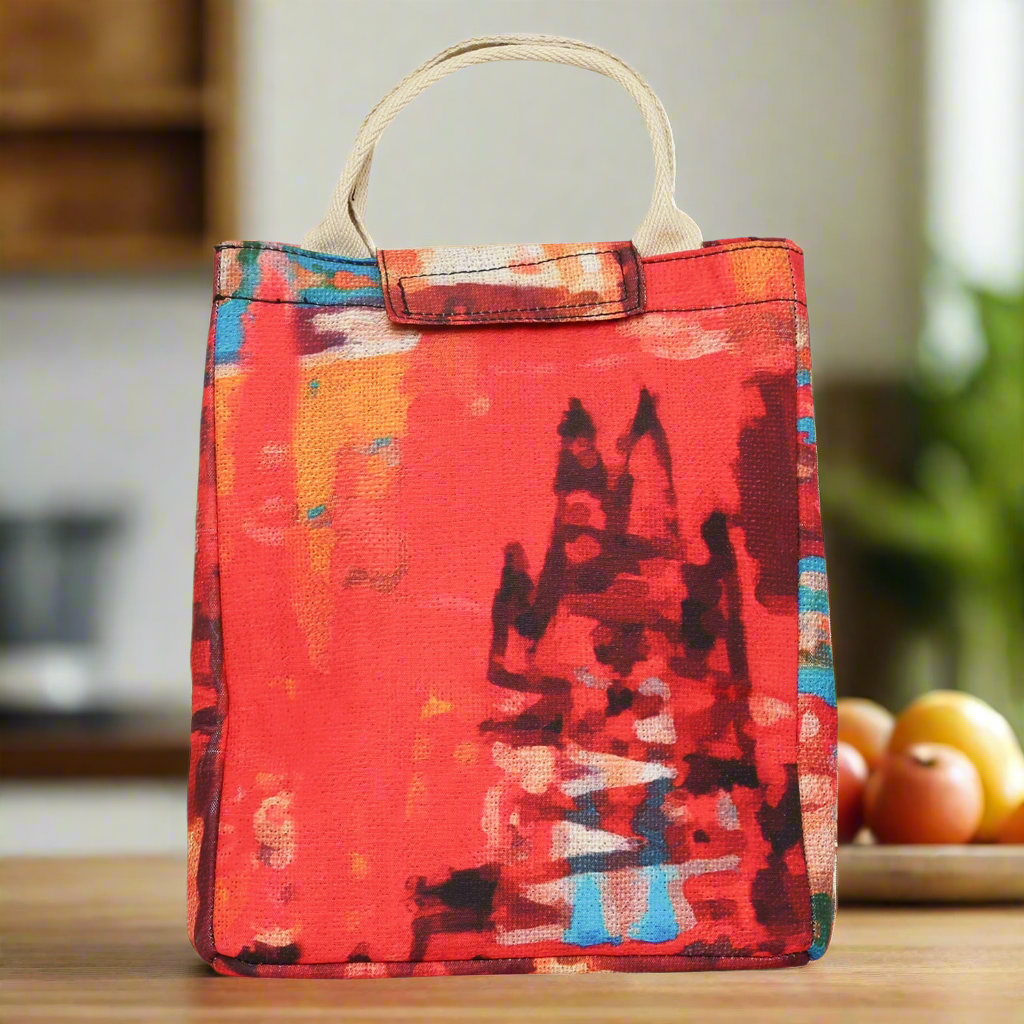 Lunch  Bag- Red Canvas