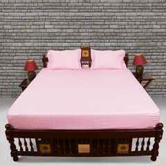 Cotton Bedsheet - Double Bed - Baby Pink