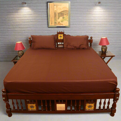 Cotton Bedsheet - Double Bed - Dark Brown