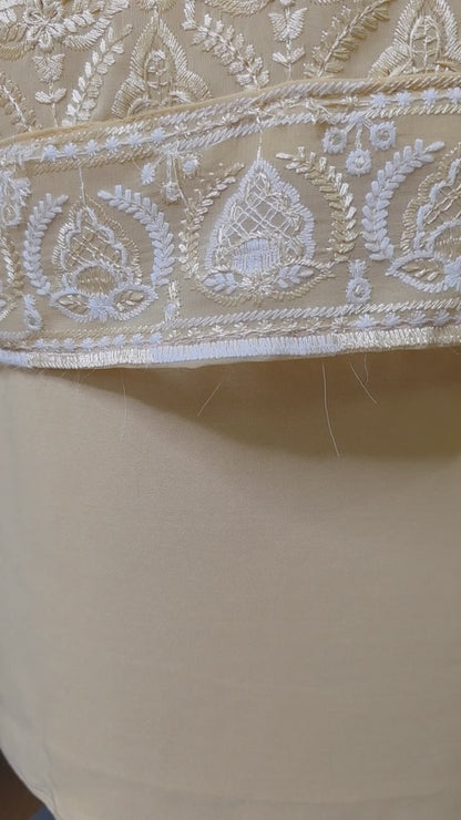 Georgette Embroidered Unstitched Suit- Noor-e-Gul - Dusty Beige