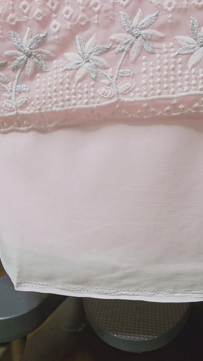 Cotton Embroidered Unstitched Suit- Mehfil Cream Pink