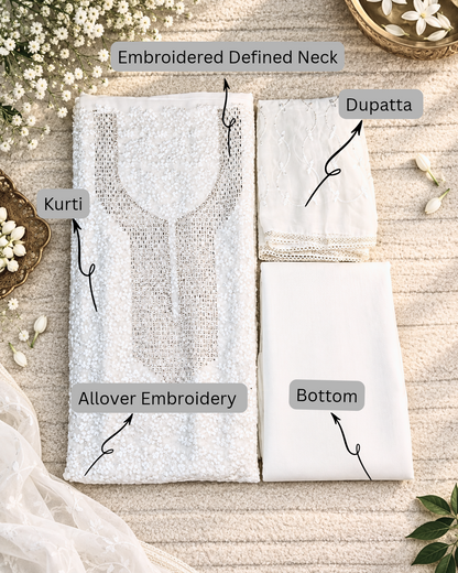Georgette Embroidered Unstitched Suit- Noor-e-Safed