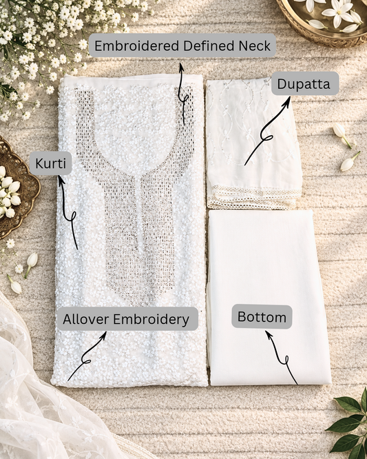 Georgette Embroidered Unstitched Suit- Noor-e-Safed