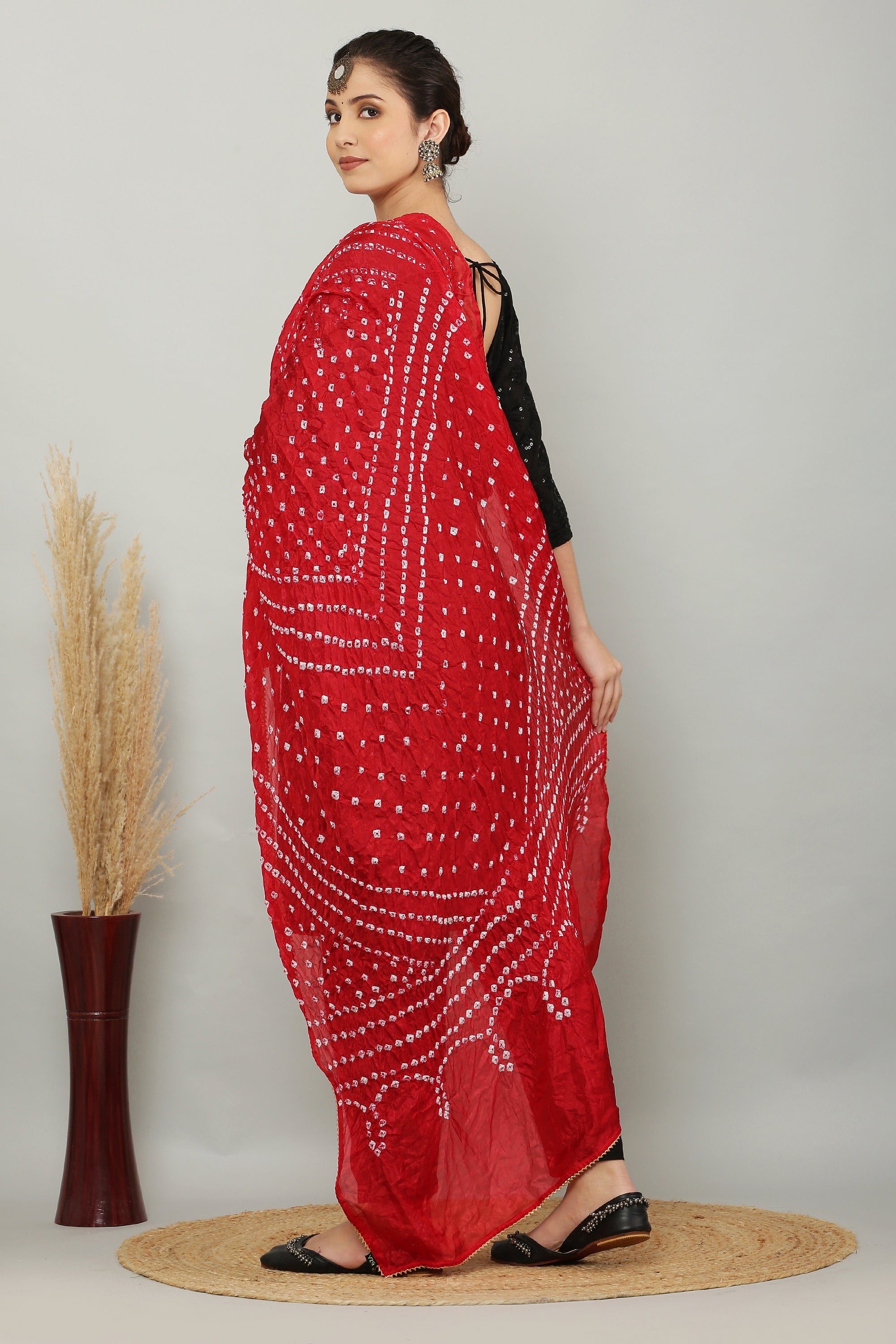 Dupatta-Bandhani Beauties - Red