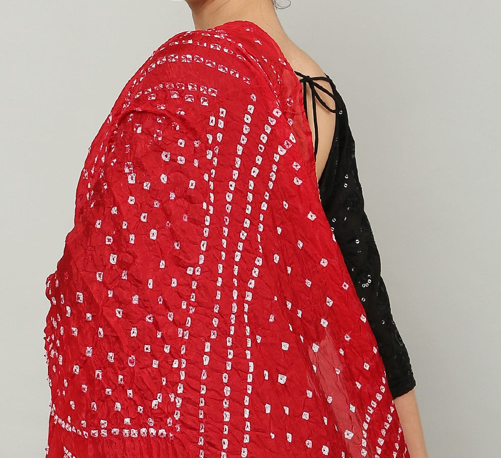 Dupatta-Bandhani Beauties - Red