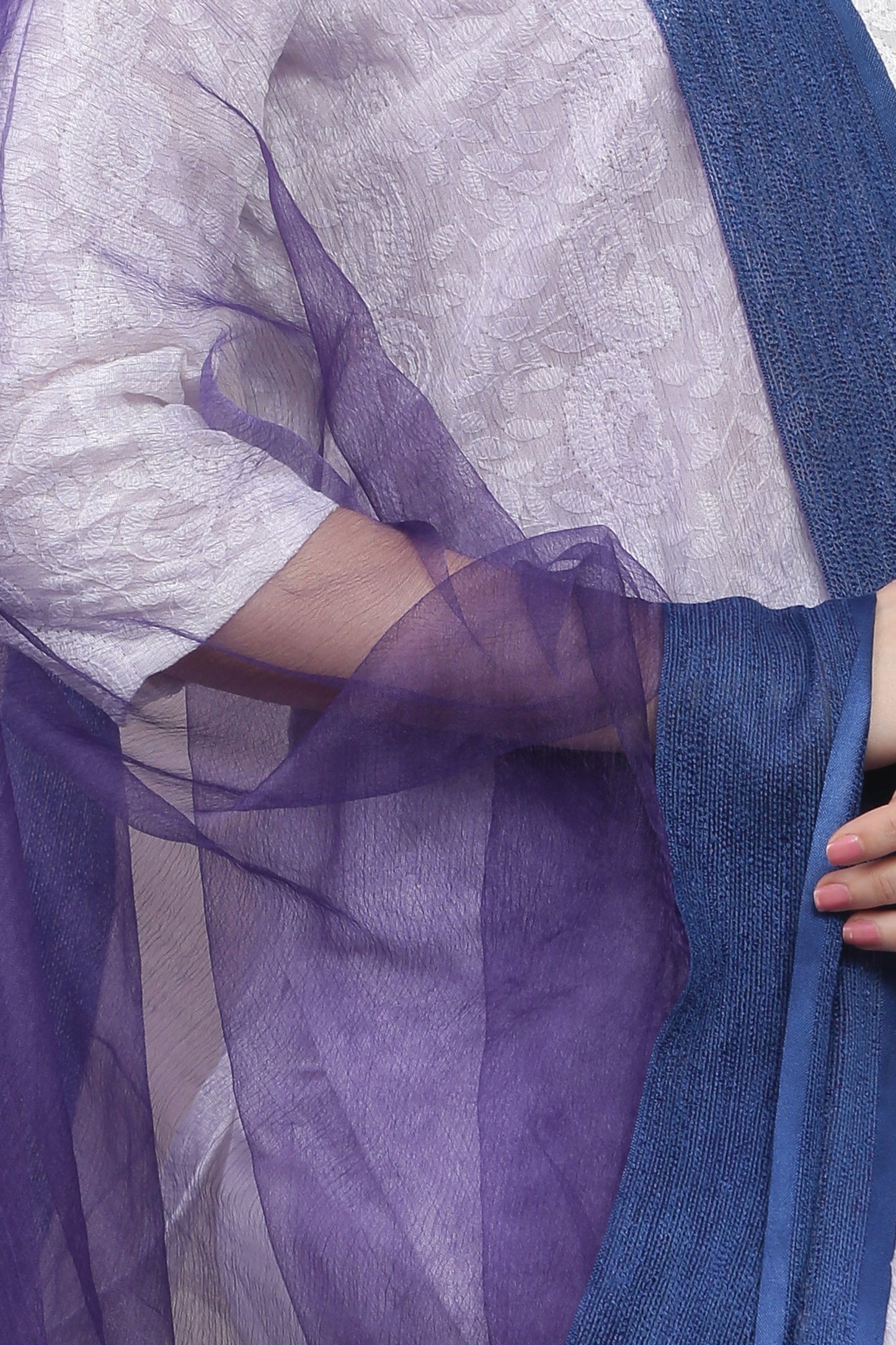 Dupatta-Bhagalpuri Tissue - Blue