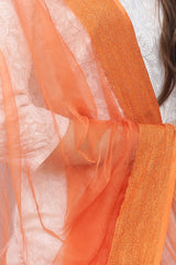Dupatta-Bhagalpuri Tissue- Orange