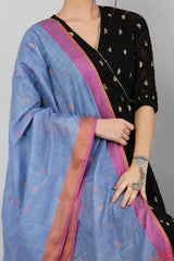 Dupatta -Cotton Slub -Blue