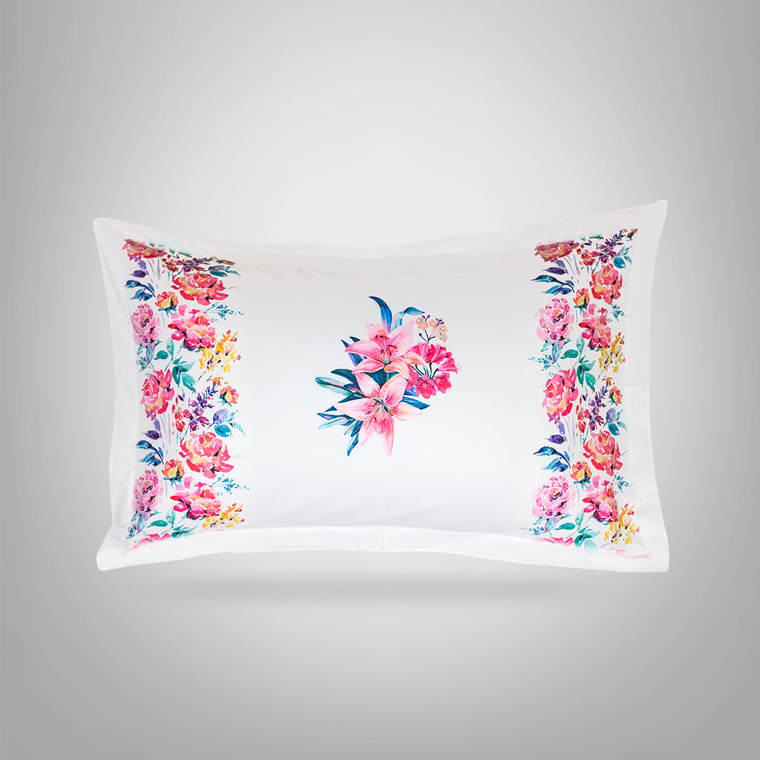 Pillow Covers-Printed- Pink Hibiscus- Pair