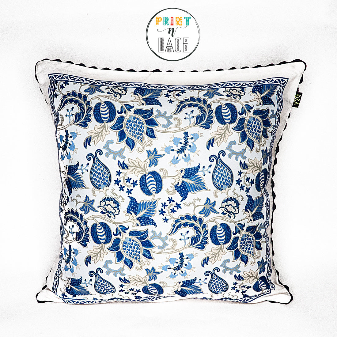 Print n Lace 030(cream n blue)