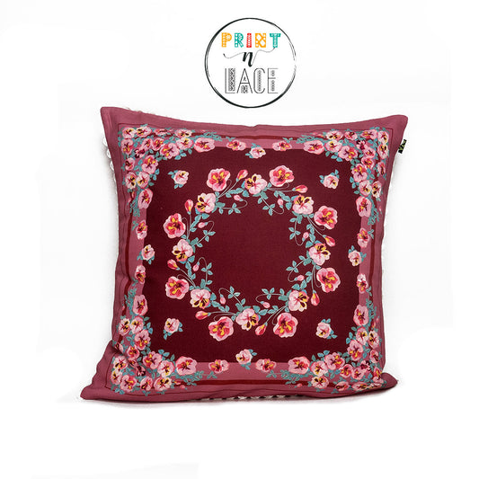 Print n Lace 016(carrot pink n maroon)