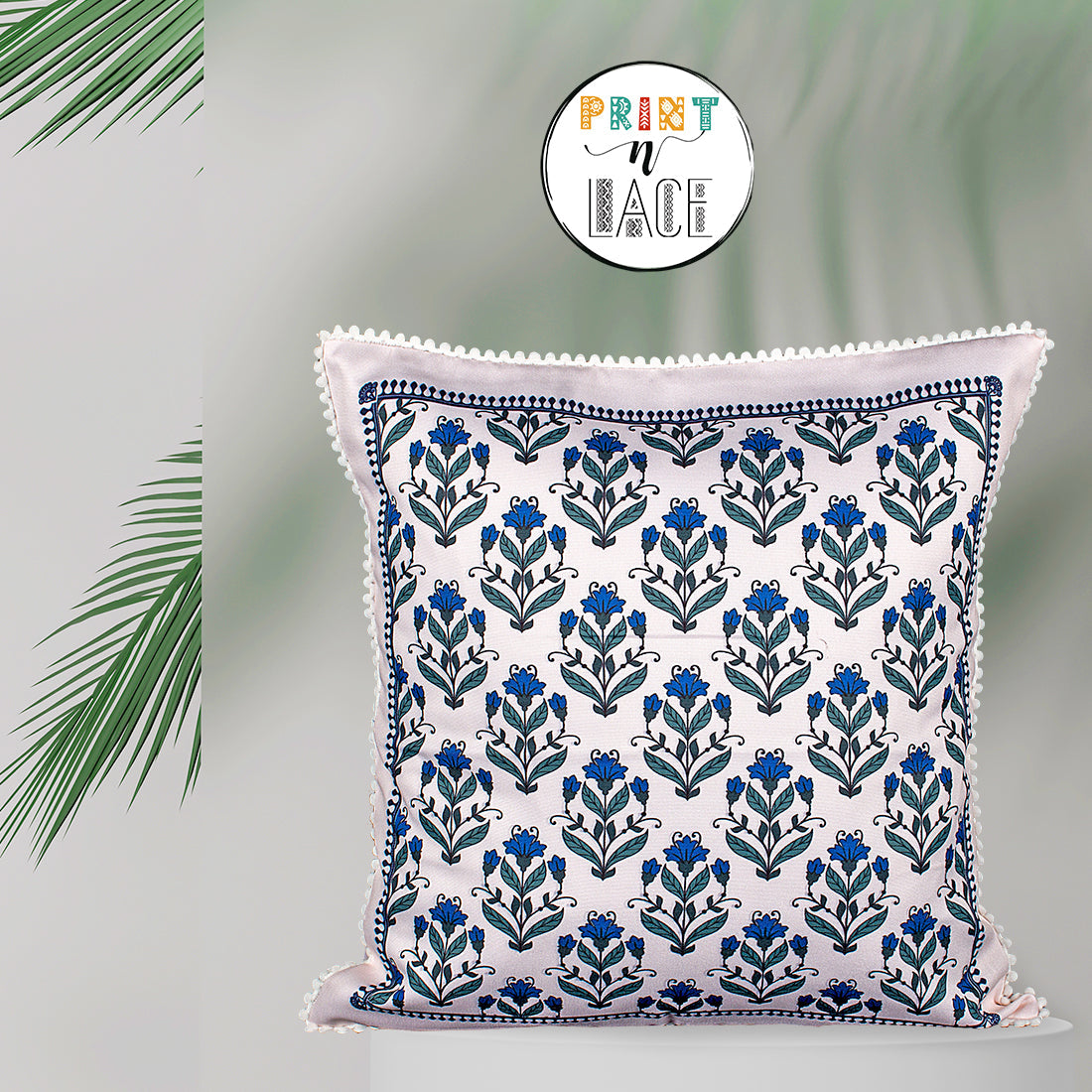 Print n Lace 068 (Cream n Blue)