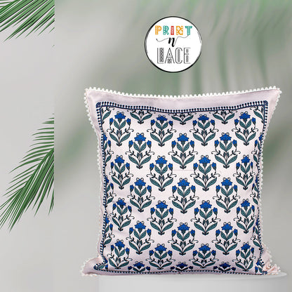 Print n Lace 068 (Cream n Blue)