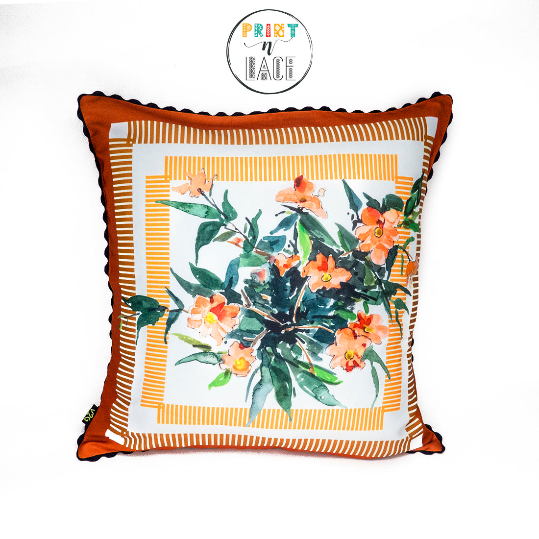 Print n Lace 033(orange n multi)