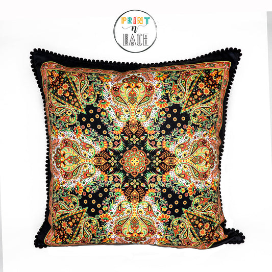 Print n Lace 006(black n multi)