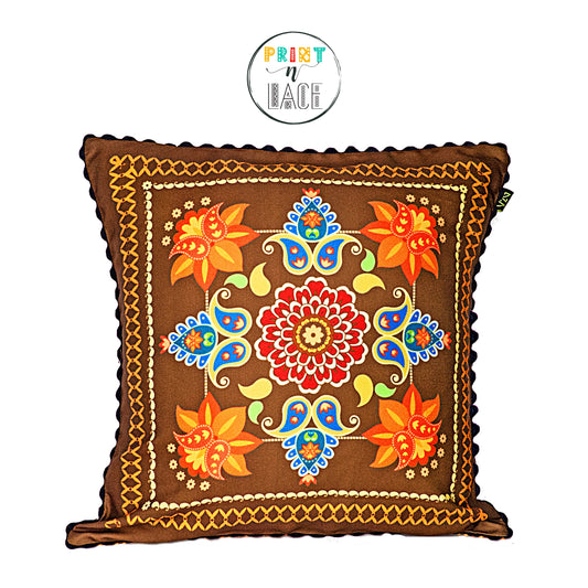Print n Lace 037(brown n multi)