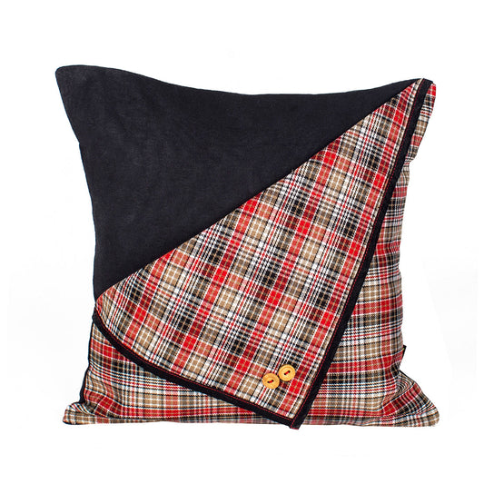 Cushion Cover-Black n Red Checks