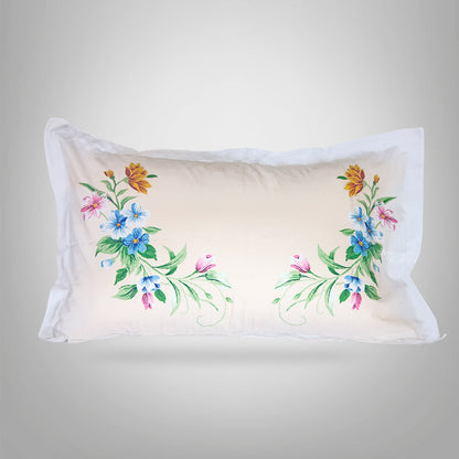 Pillow Covers-Printed- Corner Bouquets- Pair