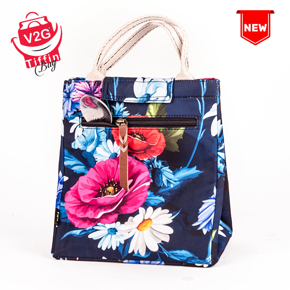 Tiffin- Lunch Bag-Blue Floral 15