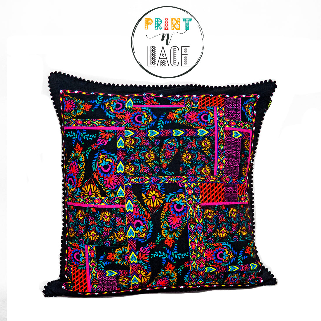 Print n Lace 022(black n multi)