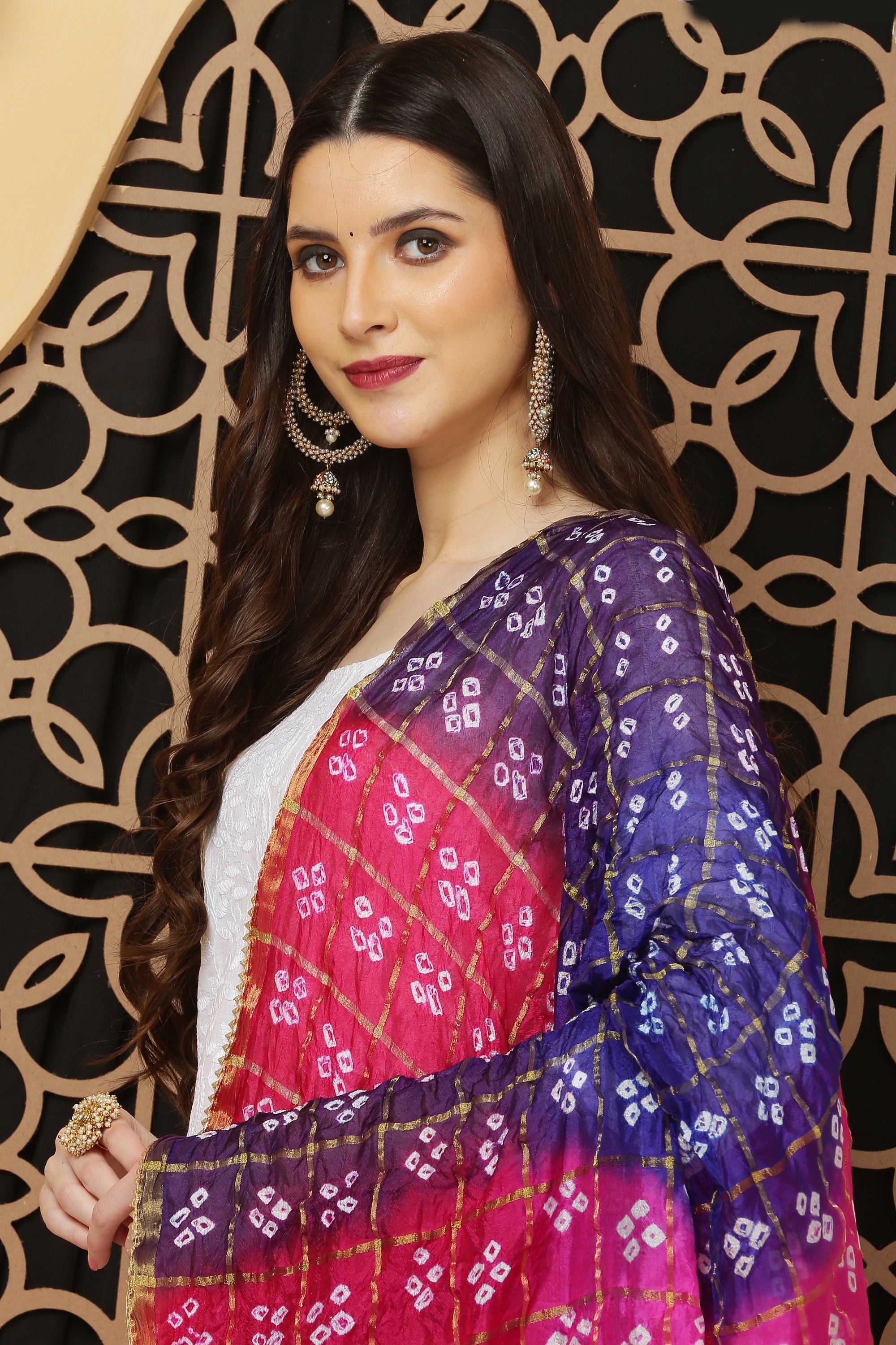 अks The Reflection-Gharchola Blue n Pink Dupatta